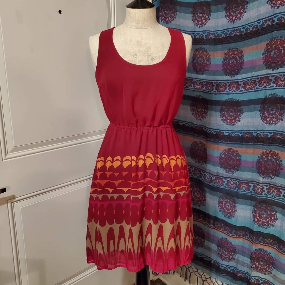 Burgundy Art Deco Dress